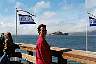 jane at Pier 39 looking towards Alkatraz